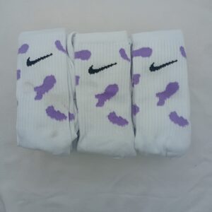 Medias 3/4 Nike Blanca Manchas Violeta