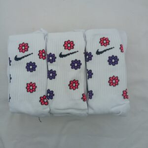 Medias 3/4 Nike Blanca Flores
