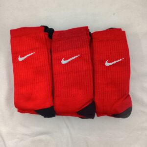 Medias 3/4 Nike Rojo Anaranjado Talon Negro Logo Blanco