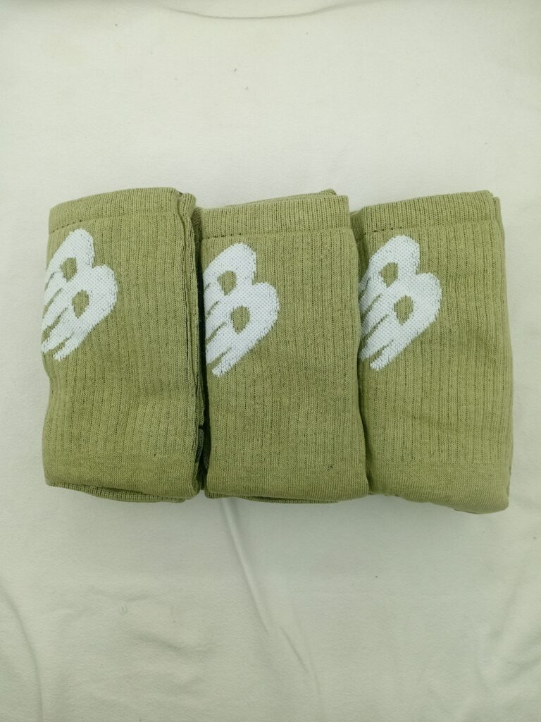 Medias 3/4 New Balance Verde Logo Blanco