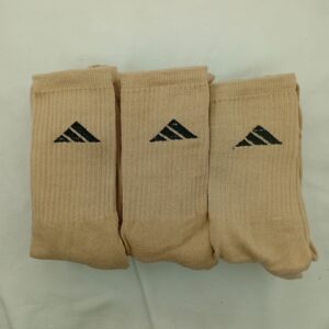 Medias 3/4 Adidas Piramide Marron Claro Logo Negro