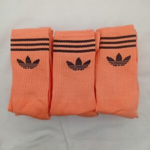 Medias 3/4 Adidas Retro 3 lineas Salmon Logo Negro