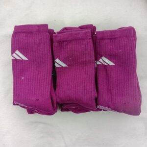 Medias 3/4 Toalla Adidas Violeta Logo Blanco