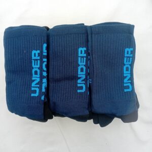 Medias 3/4 Toalla Under Armour Azul Oscuro Logo Turqueza Talon Negro