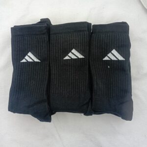 Medias 3/4 Adidas Piramide Negro Logo Blanco