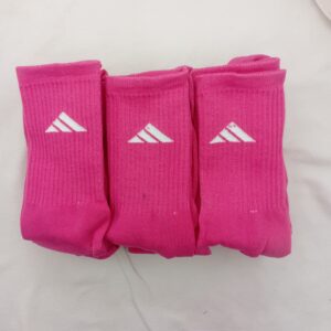 Medias 3/4 Adidas Piramide Fucsia Logo Blanco
