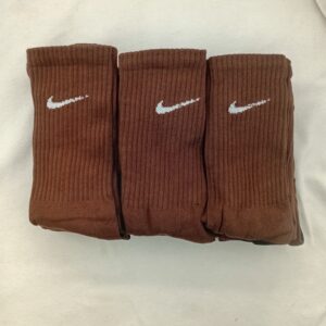 Medias 3/4 Nike Marron Logo Blanco Talon Negro