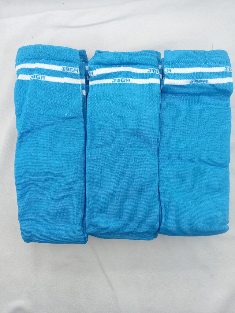 Medias De Futbol Largas Talle 4 Celeste Logo Blanco